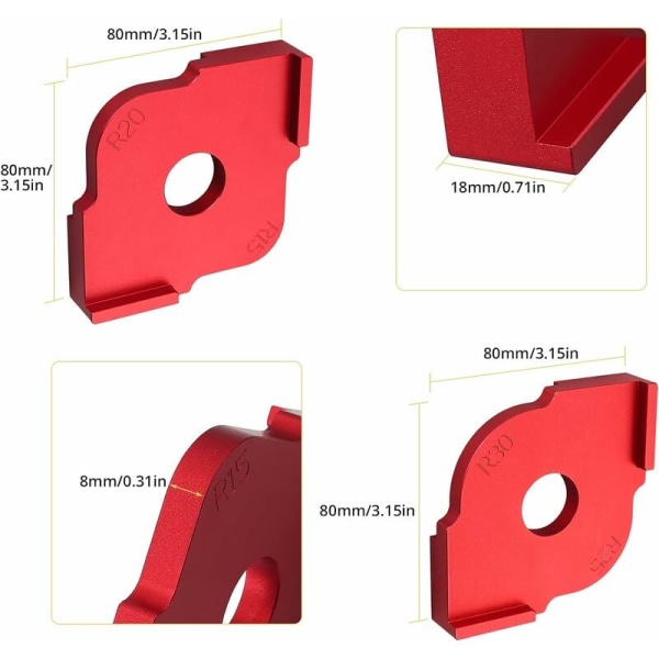 Vinkelmätare, 2-pack vinkelrouter Jigs Jig Router mallar for
