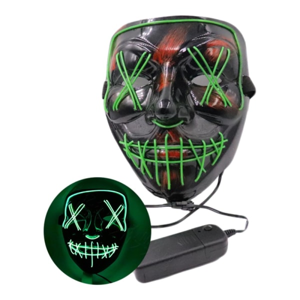 Halloween Mask Led Glow Mask El Wire Light Up The Purge Movie Costume Light Halloween Party