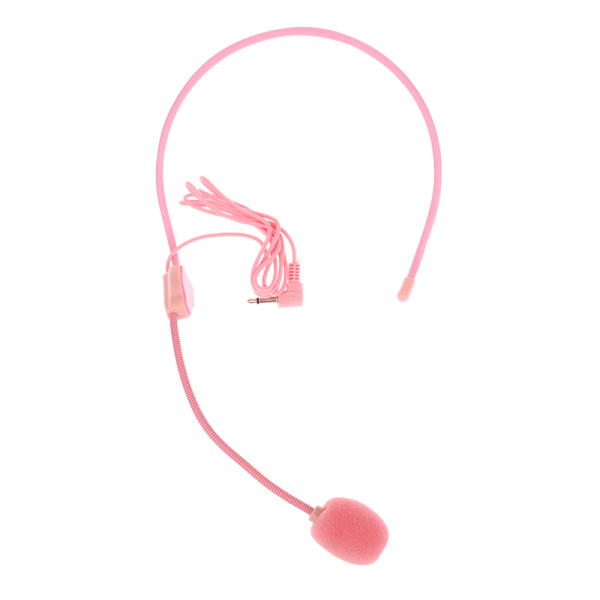 3,5 MM rosa hovedtråd med mikrofon Röstförstärkarhögtalare