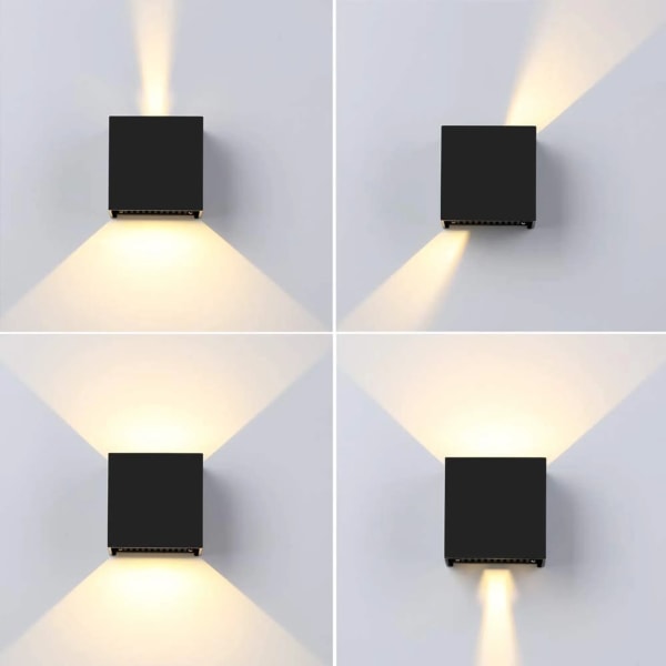 Vandtæt 12W LED udendørs væglampe med justerbar strålevinkel