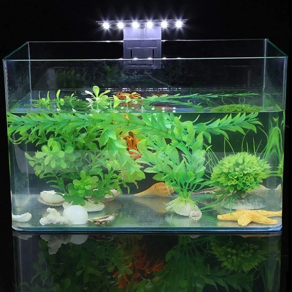 Akvariebelysning LED 6W clip-on plantelampe (hvitt lys)