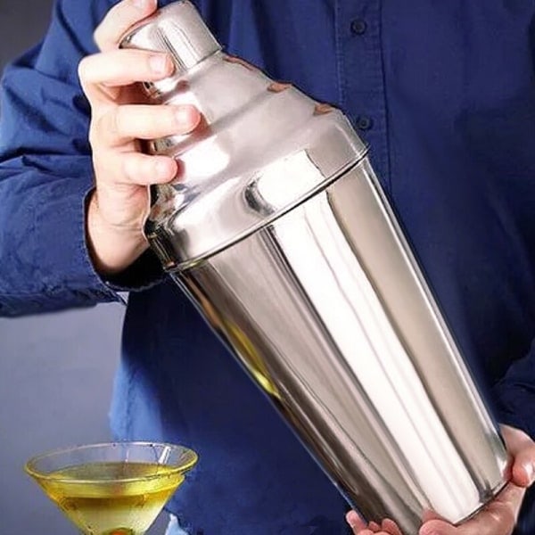 1,8 L stor cocktailshaker i rostfritt stål, Bostonmodell: 3 delar