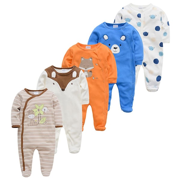 Våren Baby Pyjamas Flickor Pojkar Jumpsuit 141 % Bomull Andas Mjuk Jumpsuit Gray