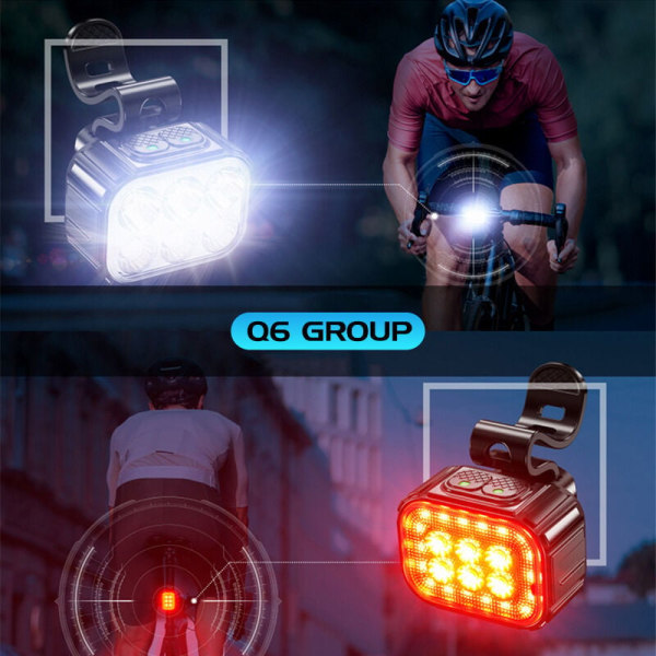 Cykellygte med Spotlight og Spotlight, USB genopladelig IP65
