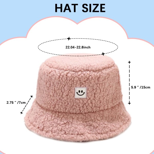 Bucket Hat Cow Print Warm Winter Hat Fisherman Hat for Women Herr Fluffiga presenter för kvinnor Flickor
