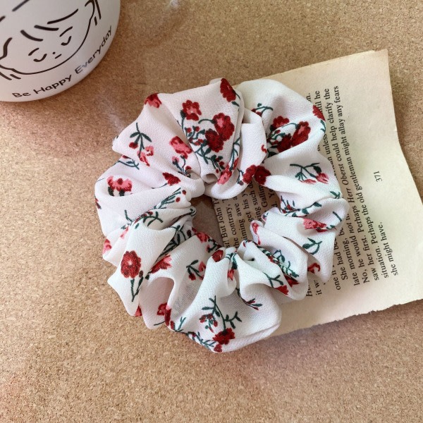 2-Pack Women's Flower Hair Scrunchies Head Tau Elastikk-bånd