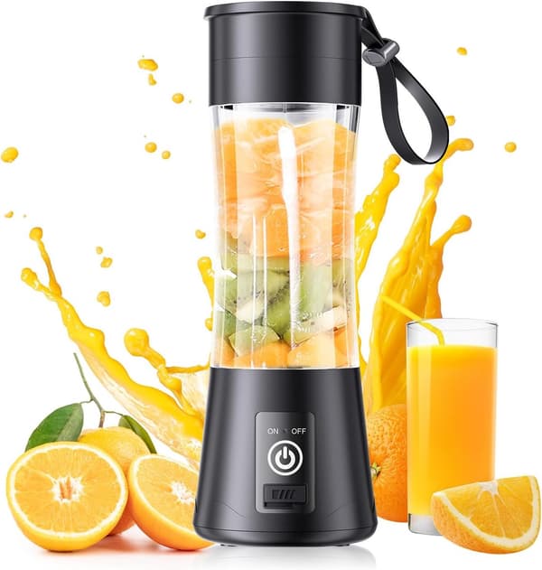 Bærbar Blender Mini Juicer til Smoothies Milkshakes Hjemmekontor Sort