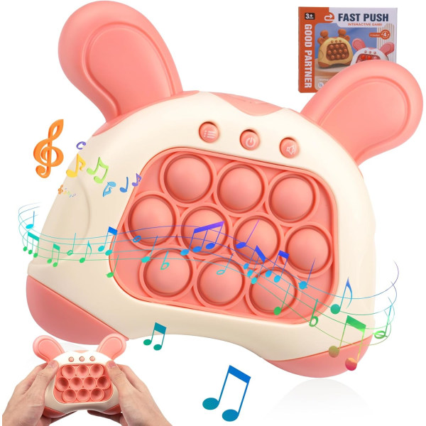 Light Up Pop Fidget Game, Pop it Game Sensoriska leksaker för barn, Push Bubble Pattern Popping Game, Tap Tap Smart Fidget pink