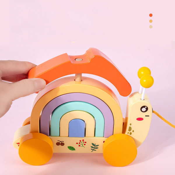 Pedagogisk leketøy regnbuetraktor baby stabling leketøy