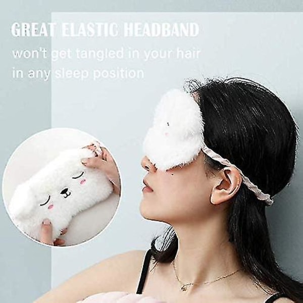 Zk Cute Animal Sleep Mask Blød plys øjenmaske cover til børn piger kvinder hjem