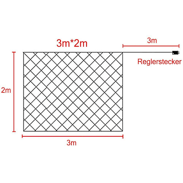 200 LED-lysnett 3 x 2 meter LED-lysstreng Vanntett 8 moduser Lysstreng Gardin Innendørs Utendørs Dekorasjon for hage Bryllupsfest EU-kontakt 220V