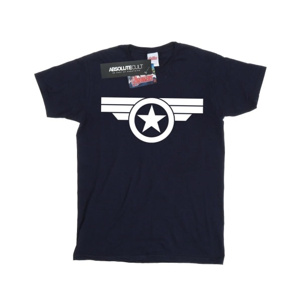 Marvel Girls Captain America Super Soldier T-shirt bomuld 5-6 Y Marineblå 5-6 år