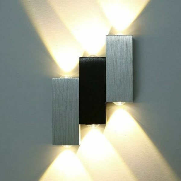 Vägglampa 6W inomhusvägglampa 2 typer (rektangulär/kvadratisk) upp och ner belysning lämplig för installation i sovrums korridortrappor