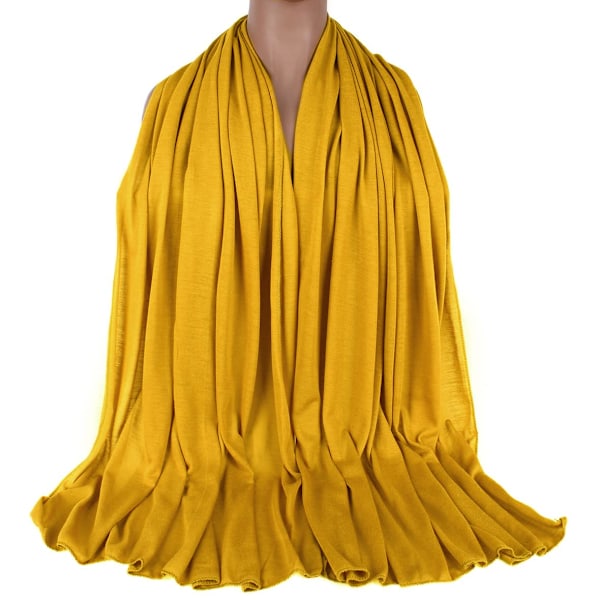 Turbanhuvudbonader Jersey Stretch Hårscarf Långa Sj Scarf-ginger Yellow