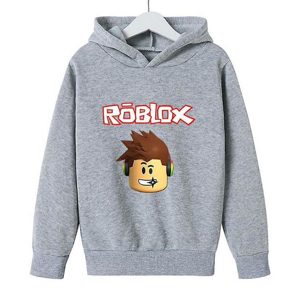 Roblox Huvtröja för Tonåringar, Pojkar och Flickor, Långärmad, Grå Gray 7-8Years