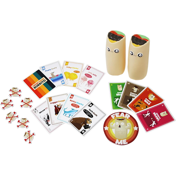 Exploding Kittens Throw Throw Burrito Kortspil til voksne, teenagere og børn, et dodgeball-kortspil, engelsk