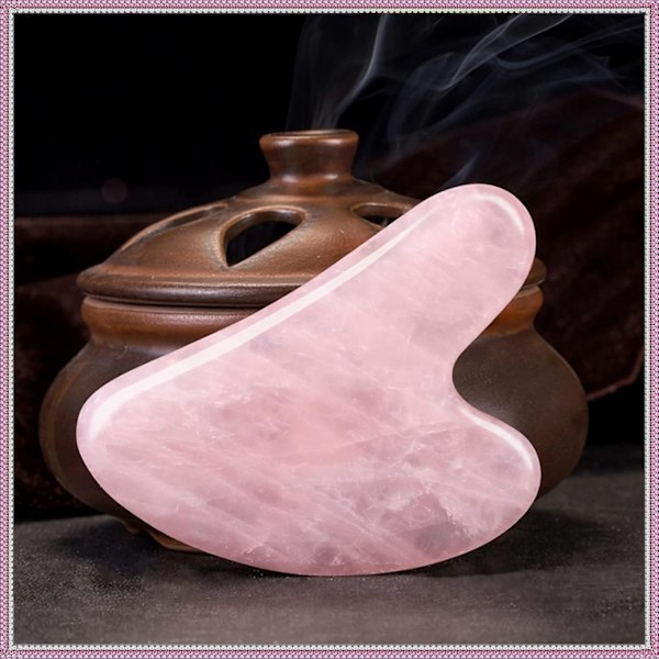 Rosenkvarts Gua Sha ansiktsverktøy, naturlig jade Gua Sha skjønnhetsverktøy for hudpleie (rosa)