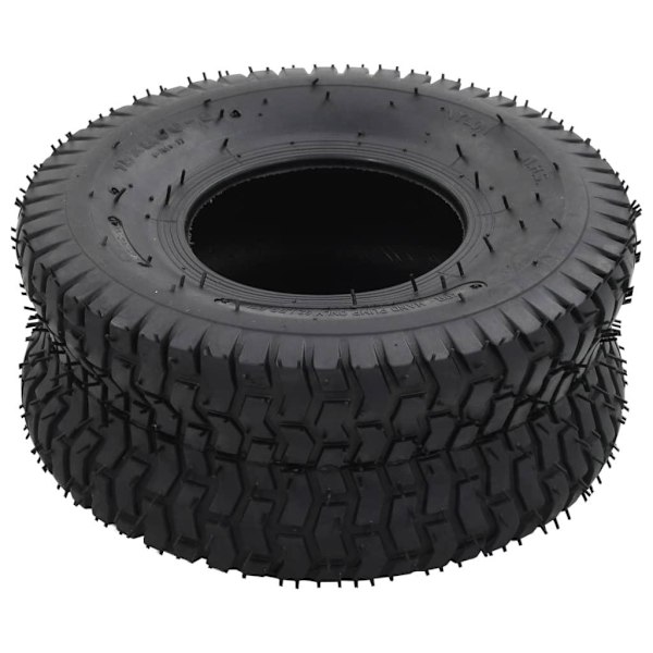 vidaXL Dæk og inderslange til sækkevogn 4 stk. 15x6.00-6 4PR gummi Black Svart