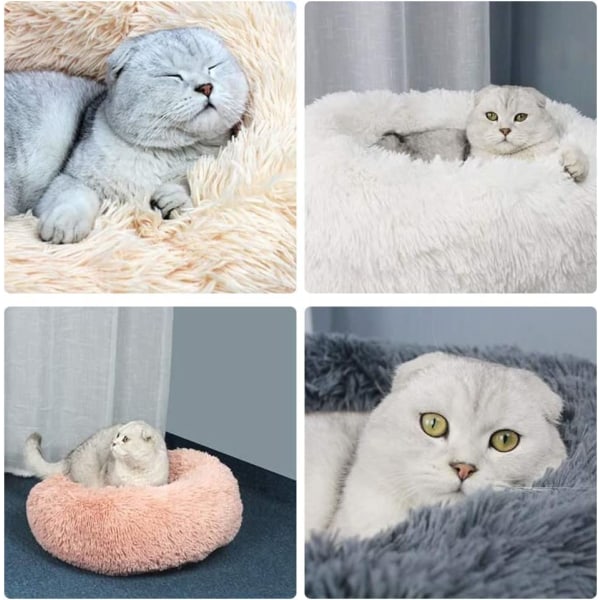 Lemmikkien sänky kissoille ja koirille Pyöreä muhkea koiransänky Donitsin muotoinen kissa
