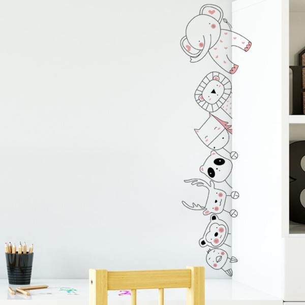 Tegneseriedyr veggdekor dekorativ selvklebende kunststang