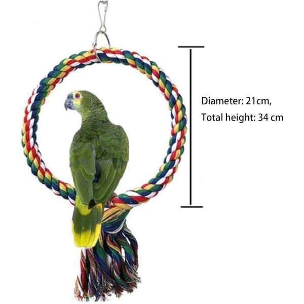 Bomuldsreb papegøjelegetøj - Fugleburdekoration - Sittyggelegetøj - Papegøjeaborre