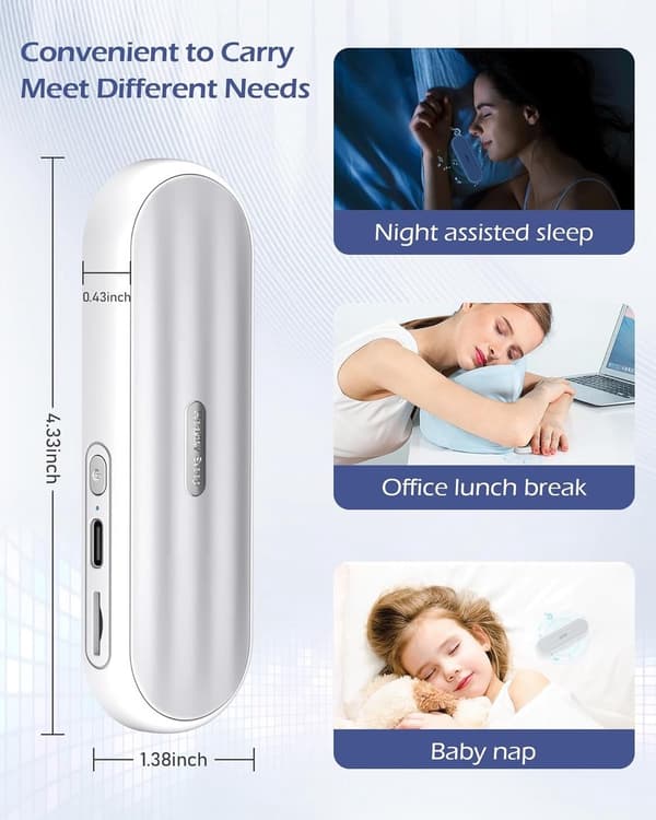 Under kudden Bluetooth-högtalare Benledning Vitt brus 30 timmars speltid Black