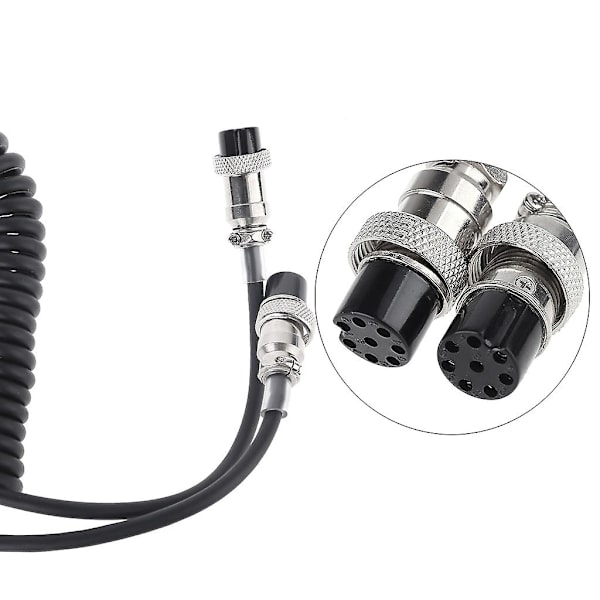 70 cm flygledningsmikrofonkabel til Kenwood-transceivere MC-60 sort slidstærk