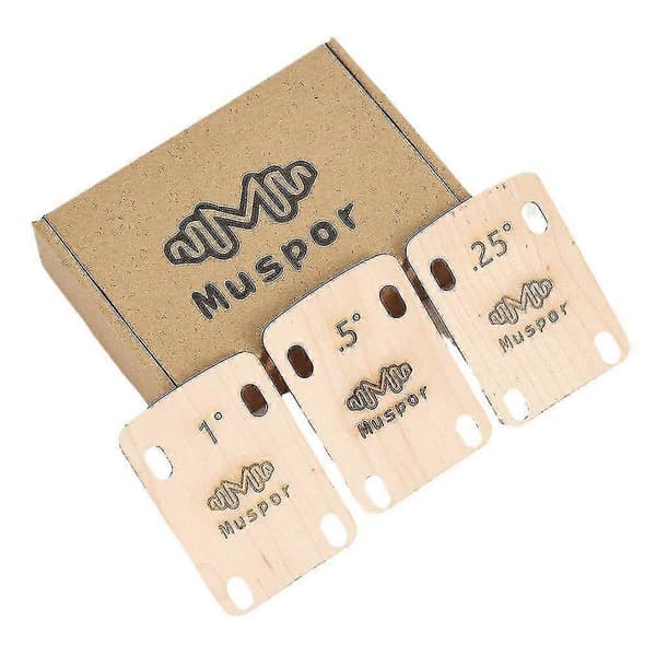 3 st Elgitarr Hals Shims Lönnplatta .25/.5/1 Graders Ersättningsdelar-X47-