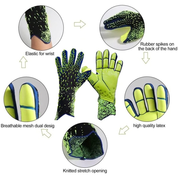 Målvaktshandskar Fotbollshandskar GRÖN STORLEK 10 - grön green size 10
