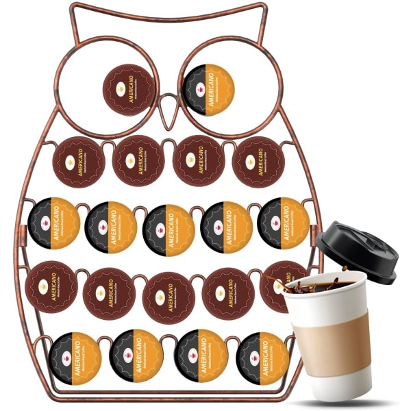 Gräddkannashållare Pods Behållare Kaffekopp Förvaringsställ Kaffe Gräddkannashållare Pods Organizer Järnförvaringsställ Vridbart Stativ Uggla