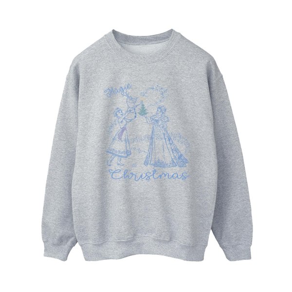 Disney Frozen Magic Christmas Sweatshirt for kvinner/damer L Sport Grå L