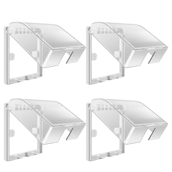 4 pcs Bathroom Socket Protective Cover Switch Waterproof Box (Transparent)-FF-
