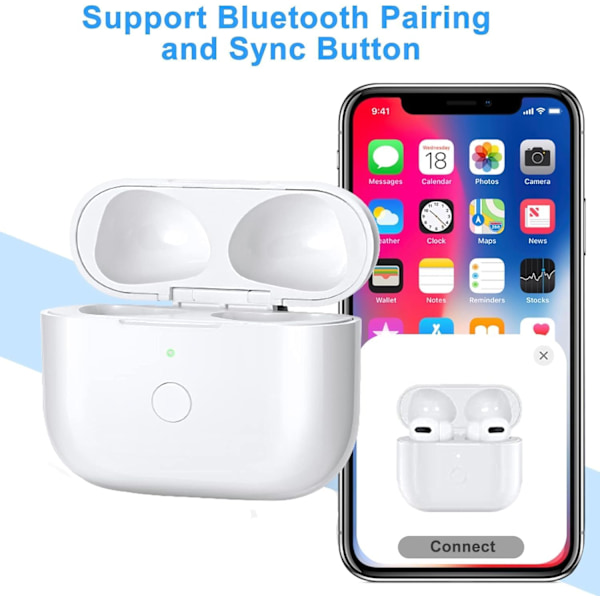 Ersättningsfodral för trådlös laddning kompatibelt med AirPods 3:e generationens laddningsfodral med snabb laddning och Bluetooth-parningssynergi