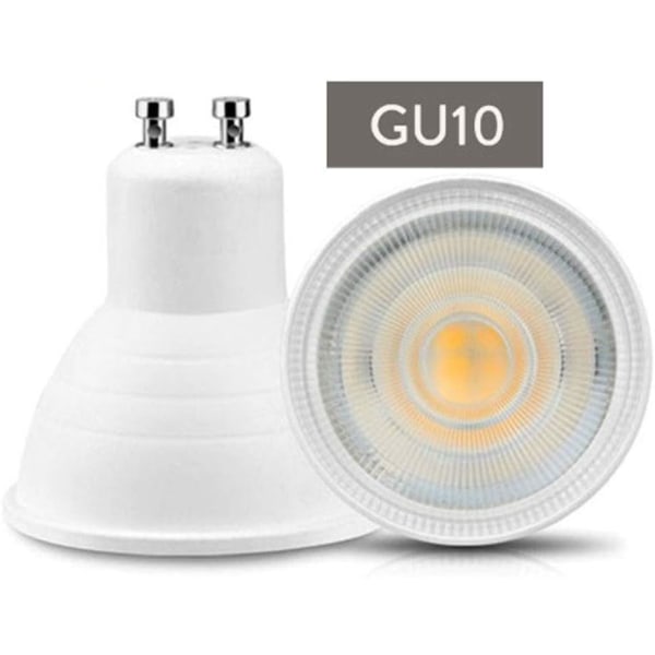 12 kpl GU10 LED-polttimot 6W 220-240V, lämmin valkoinen 3000K, 600lm