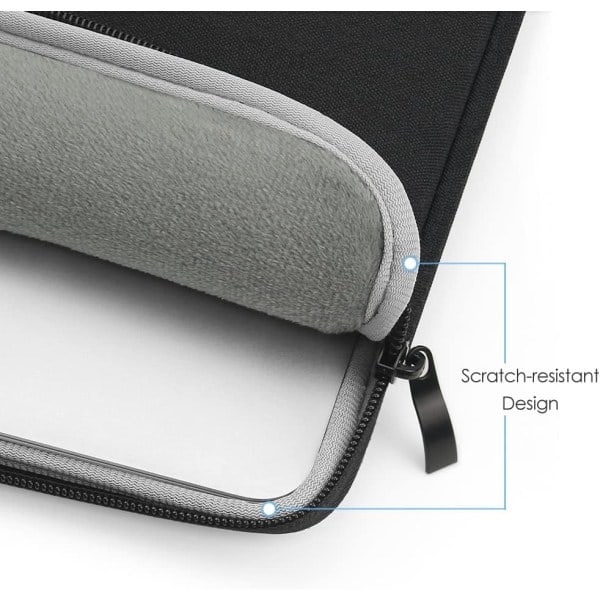 13-tommer farvebar computer sleeve til 2023-2022 MacBook Air 13,6 tommer Apple M2 Chip & 2023-2022 MacBook Pro 13,3 tommer (sort)