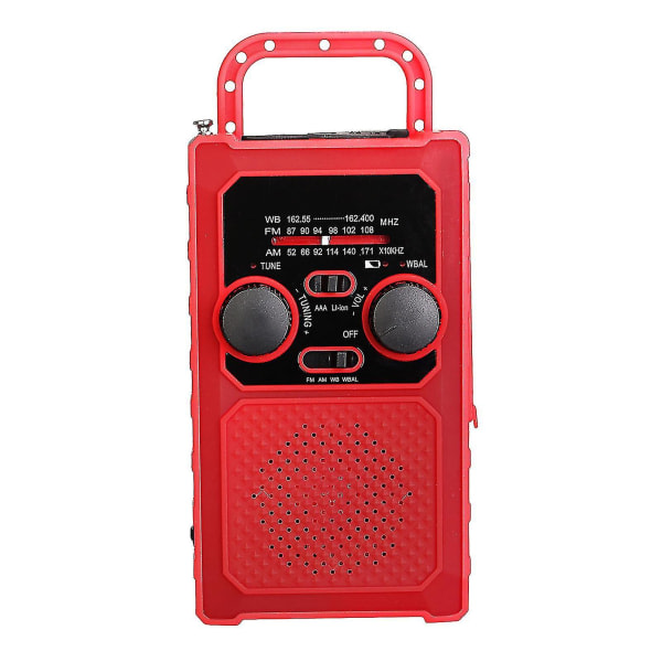 Reteness TR201 hätäradio monitoiminen kannettava vedenpitävä FM AM WB NOAA SOS aurinkoradio punainen