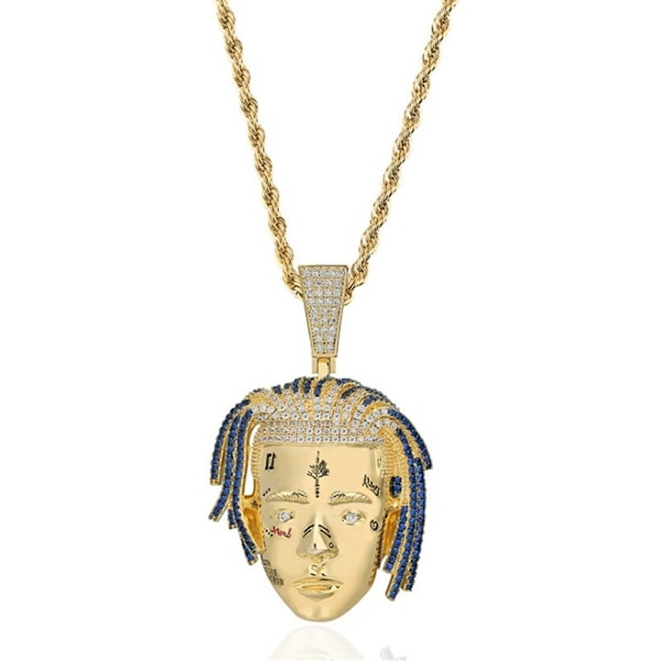 2 stk Hip-hop Rap Rapper Xxxtentacion Halskjede Rep Kjede Henge