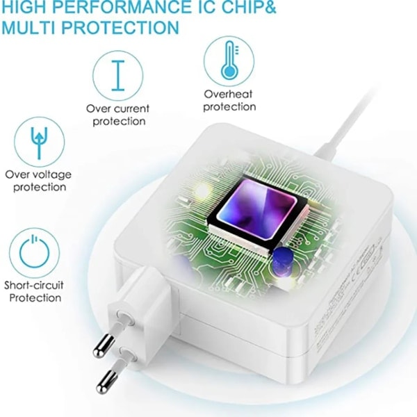 85W EU Plugg MagSafe 2 T-TIP Lader Strømforsyning for MacBook Pro Lader