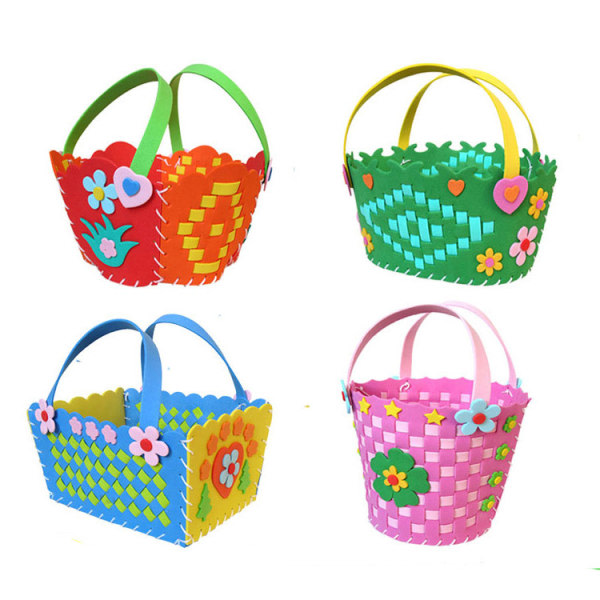 Flower Basket Weaving Kit - Set med 4, konst och hantverk för barn