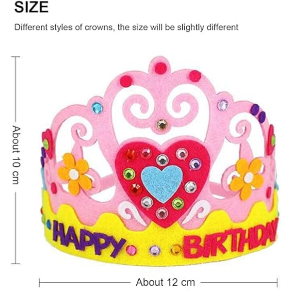 Kids Craft DIY Crown 4 stk, Princess Tiara Diadem Craft Supplies Girl, Fødselsdagsgaver Festpynt og tilbehør