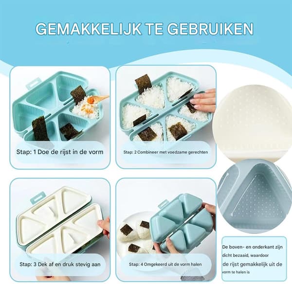 Sushi Maker Onigiri Form 6-i-én Risbolleform Blå