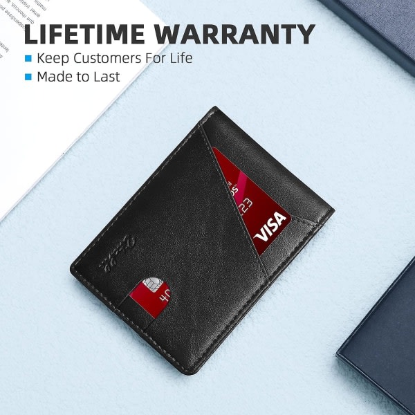 Slim lommebok for menn Rfid Leather Bifold herre lommebok Minimalistisk 11 spor kredittkortholder med regningsspor og gaveeske