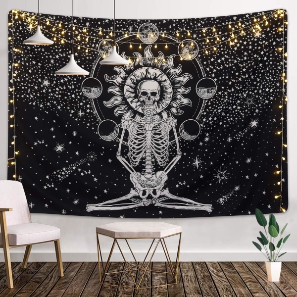 Skull Tapestry Meditation Skeleton Tapestry Chakra Tapestry Style 3 150*130cm