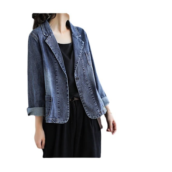 Dame jeansjakke JAutumn jeansjakke blazer dame løse jakker Casual cowboyjakke Dametaske Blazer jeans 3XL