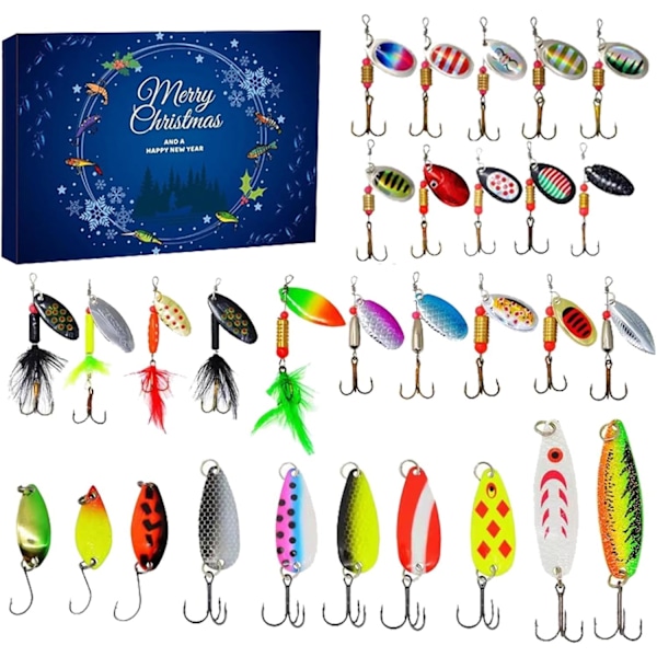 Fiskedrag, fiskeutrustning Julkalender fiskedrag set fiske adventskalender