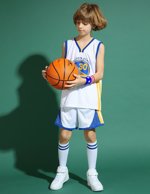 Stephen Curry No.30 Baskettröja Set Warriors Uniform för barn tonåringar Vit White-FF- White XL (150-160CM)