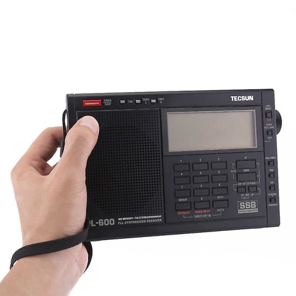 TECSUN PL-600 Digital Tuning Full Band FM MW SW-SBB PLL Shortwave Stereo Radio Receiver med klocka