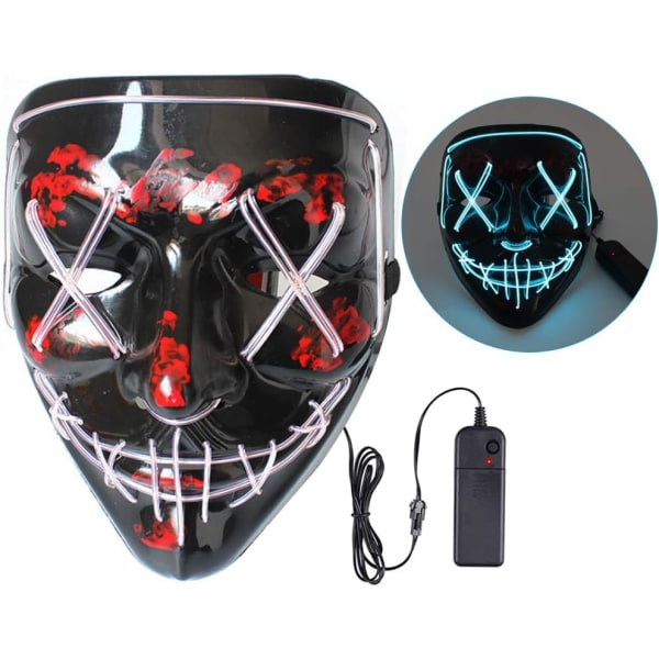 LED purge maske, lysmaske, LED maske til Halloween karneval, LED