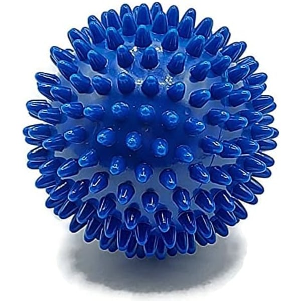 Spiked Massasjeball, Spiked Firming Ball for fot/helkropp, Trigger Points, Gym, Yoga, Pilates, Stress, Zonterapi, Myofascial Therapy Blue)