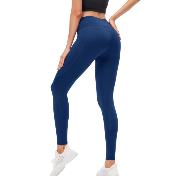 Fleeceforede termiske leggings til kvinder Bløde elastiske vintervarme gymnastikleggings til kvinder Højtaljede mavekontrol yogabukser med lommer, LL